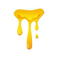 líquido viscoso amarelo fluindo. geleia de limão ou gotas de mel. ilustração vetorial em um fundo branco isolado. vetor