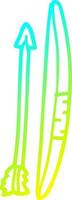 arco e flecha de desenho de desenho de linha de gradiente frio vetor