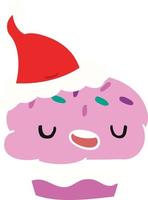 desenho de natal de cupcake kawaii vetor