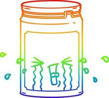jarra de vidro de desenho de desenho de linha de gradiente de arco-íris vetor