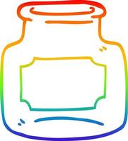 jarra vazia de desenho de linha de gradiente de arco-íris vetor