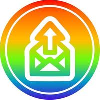 enviar e-mail circular no espectro do arco-íris vetor