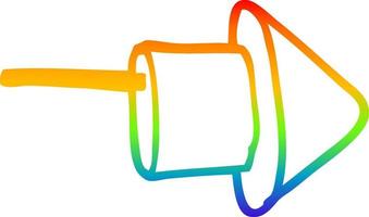 desenho de linha gradiente arco-íris desenho animado fogo de artifício vetor