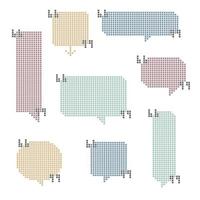 conjunto de coleção de cor pastel de balão de bolha de fala de pixel de linha de jogo retrô de 8 bits, ilustração vetorial de design plano vetor