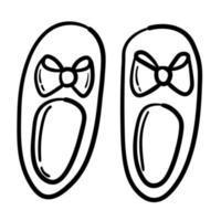 adesivo doodle de chinelos engraçados para casa vetor