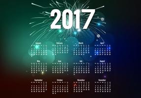 Calendário do ano 2017 vetor