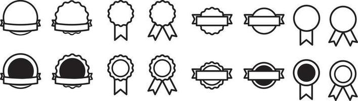 ícones de rótulos para vencedor, medalha para prêmios vetor