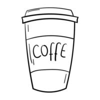 doodle adesivo café para viagem vetor