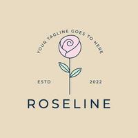 rosa vintage logotipo, ícone e símbolo, design de ilustração vetorial vetor