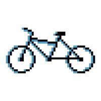 bicicleta com pixel art em fundo branco. vetor