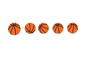 design de vetor de ícones laranja de basquete
