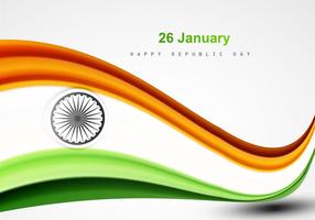 26 de janeiro Dia da república feliz com bandeira indiana