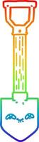pá de desenho de linha de gradiente de arco-íris vetor