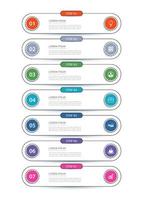 Modelo de índice de linha fina de guia de infográficos de 7 dados. ilustração vetorial abstrato. vetor