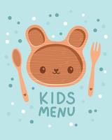 ilustração vetorial de design de menu de refeição de crianças coloridas fofas vetor