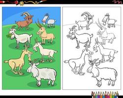 desenho de personagens de animais de fazenda de cabras dos desenhos animados para colorir vetor