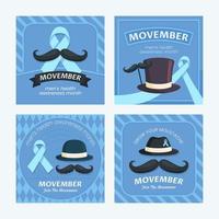 post de mídia social movember vetor