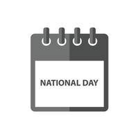 design plano de vetor de ícone de calendário do dia nacional