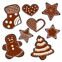conjunto de biscoitos de natal. ilustração vetorial para férias de natal.