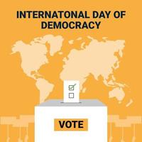 dia internacional de design plano de fundo de democracia com votação vetor