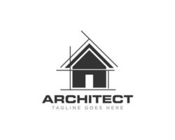 vetor de design de logotipo de construção de arquiteto
