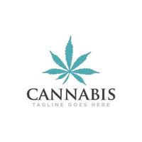 vetor de design de logotipo de cannabis ou maconha