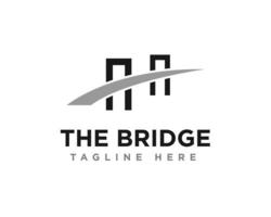 vetor de design de ícone de logotipo de construção de ponte