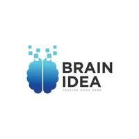 vetor de design de logotipo de ideia de cérebro