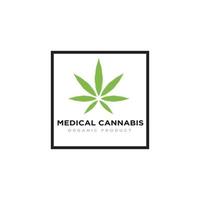 vetor de design de logotipo de cannabis ou maconha