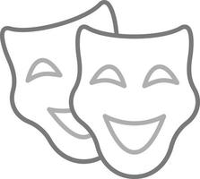 ícone de linha em tons de cinza de máscaras de teatro