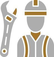 estilo de ícone do trabalhador da construção civil vetor