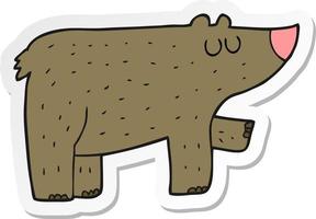 adesivo de um urso de desenho animado vetor