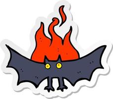 adesivo de um morcego vampiro assustador de desenho animado vetor