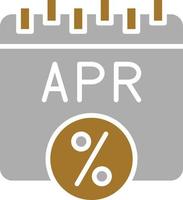 estilo de ícone de taxa percentual anual vetor