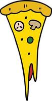 doodle de desenho animado de uma fatia de pizza vetor