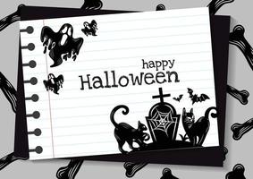 vetor de design de fundo de notebook de halloween