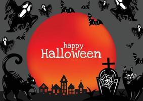 banner de feliz dia das bruxas design de item de halloween bonito vetor