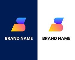 modelo de design de logotipo colorido moderno letra b e s vetor