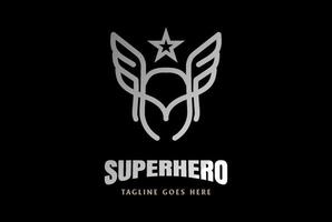 guerreiro cavaleiro odin cabeça asas vetor de design de logotipo de cabeça de super-herói