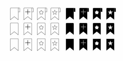 conjunto de ícones de marcador isolado no fundo branco vetor