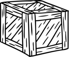 doodle de desenho de linha de uma caixa de madeira vetor