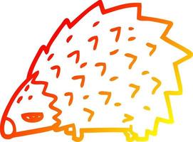 desenho de linha de gradiente quente desenho animado ouriço bravo vetor