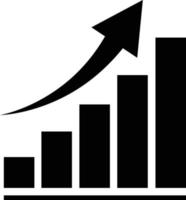 ícone de gráfico crescente isolar no fundo branco. vetor