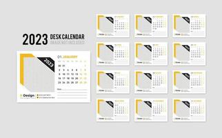 calendário de mesa mensal de ano novo 2023, design de layout de calendário de mesa 2023 vetor