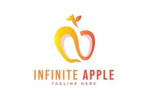 modelo de logotipo moderno de maçã infinita
