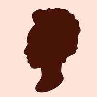 homem afro-americano no perfil. vista lateral. silhueta de jovem bonitão. ilustração vetorial vetor