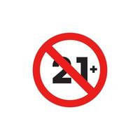 proibição 21 mais ícone vetor