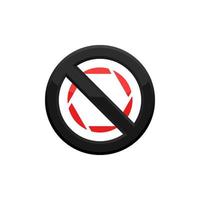 ícone de atirador de câmera de proibição eps 10 vetor