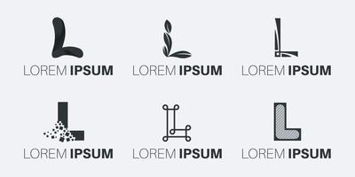 conjunto de design de logotipo criativo monograma letra l vetor