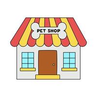 ilustração em vetor de pet shop em fundo branco.